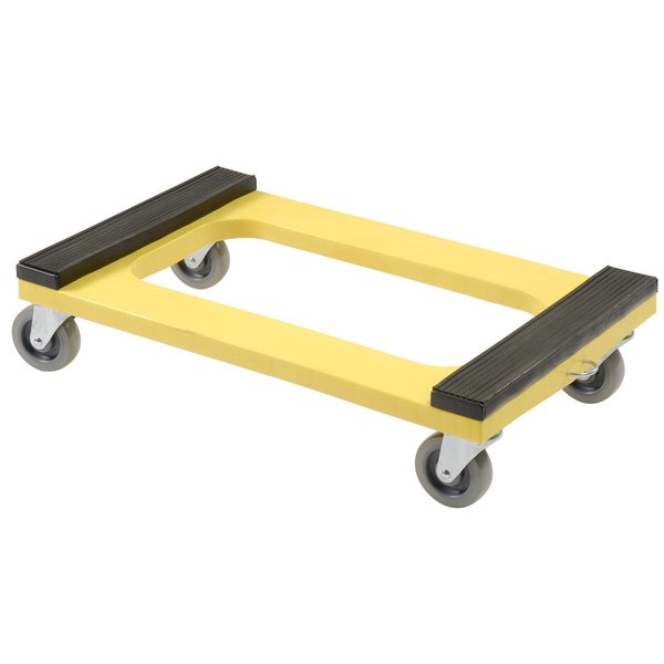 Global Industrial Plastic Dolly with Rubber Padded Deck, 4 Casters 241345